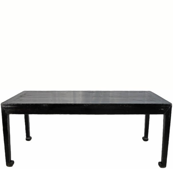 35" Tall Antique Black Lacquer Table - Dyag East