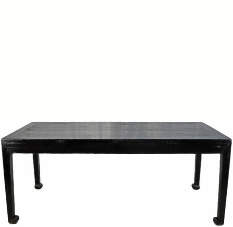 35" Tall Antique Black Lacquer Table - Dyag East