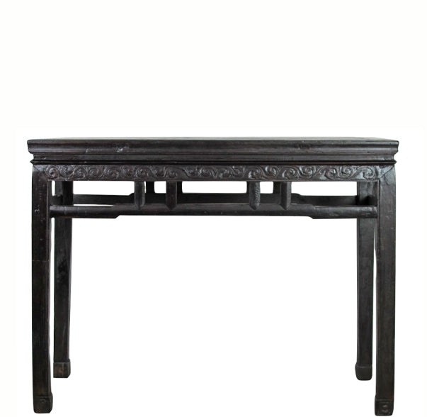 Hebei Accent Table or Console Table with Hand Carved Front