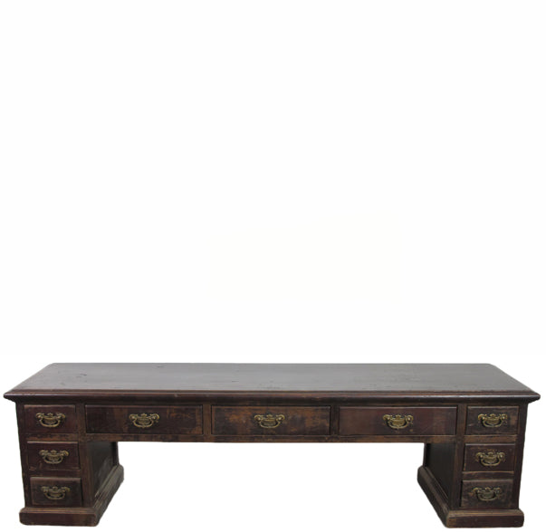 Nine Drawers Sofa Back Antique Table