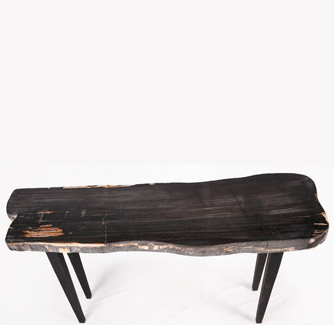 One Slab Living Edge Petrified Wood Console Table 50