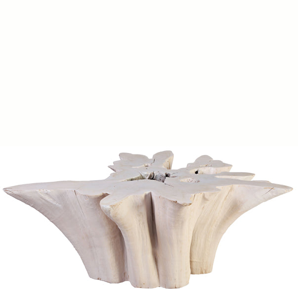 Z-Living Edge Teak Root Coffee Table White 107