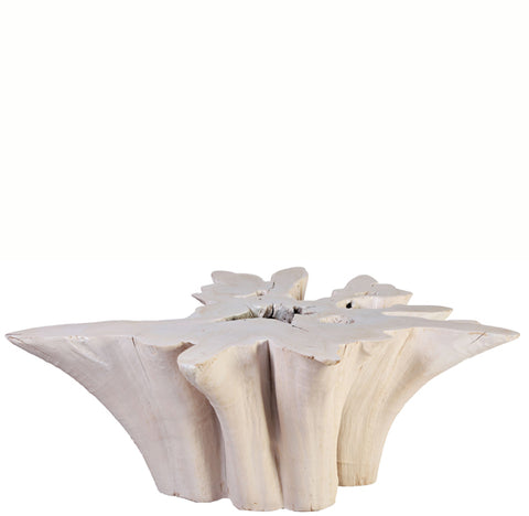 Z-Living Edge Teak Root Coffee Table White 107