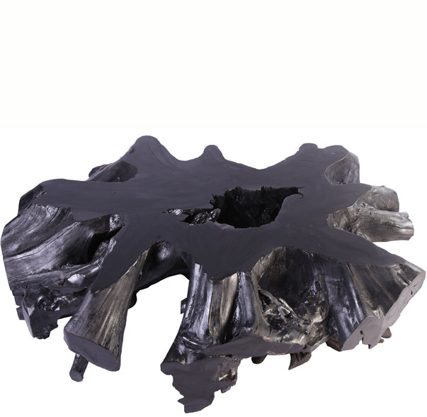 Z-Round Black Organic Teak Root Coffee Table 24