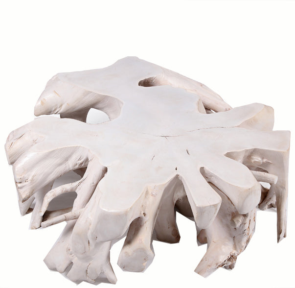 Round  White Teak Root Coffee Table 14