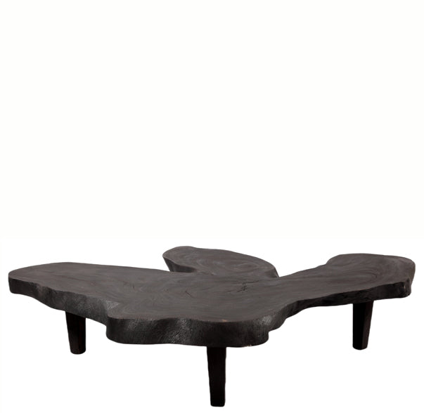 Black One Slab Modern Living Edge Coffee Table 26