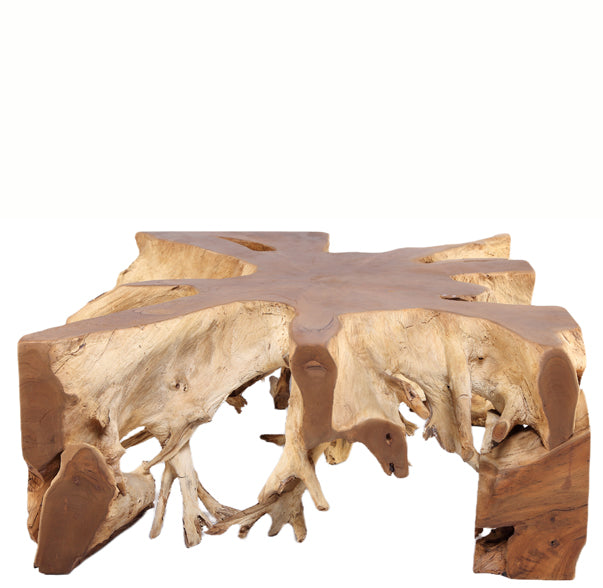 Square 36" Inch Organic Teak Root Coffee Table 55