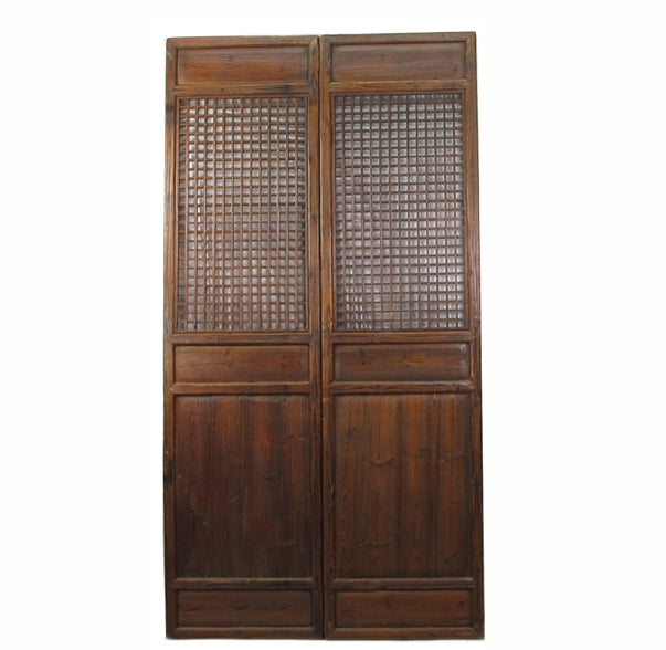 Pair of Lattice Screen Door Panel