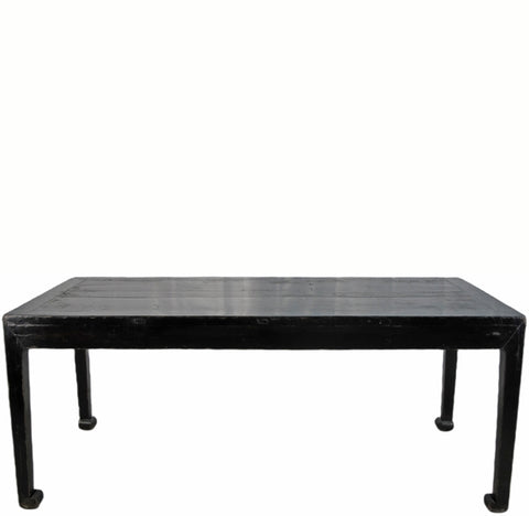 35" Tall Antique Black Lacquer Table