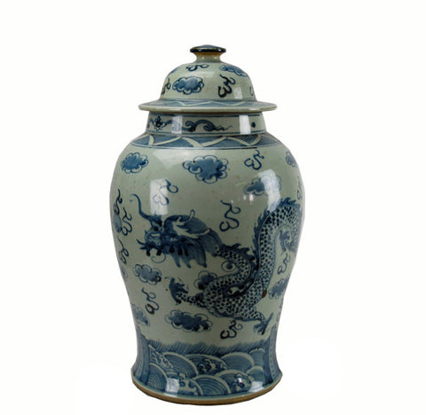 Blue and white Dragon Porcelain Jar - Dyag East