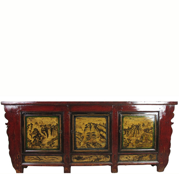 Hand Painted Antique Mongolia Sideboard