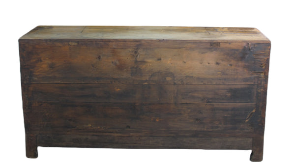 Two Doors 60" Long Red Hand Painted Antique Chinese Sideboard