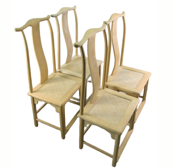 Z-Natural Wood Color Vintage Dining Chairs, Set of 4