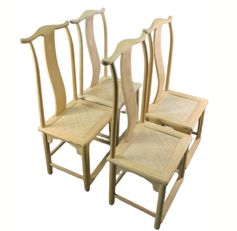 Z-Natural Wood Color Vintage Dining Chairs, Set of 4