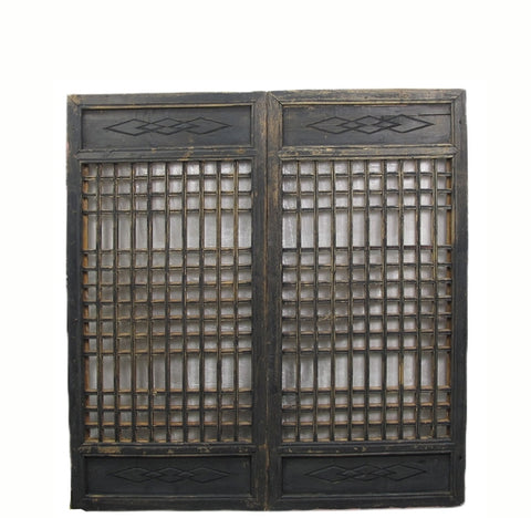 Pair of Vintage Chinese Latticed Screen Panel 3