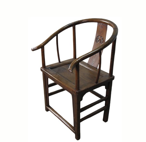 Antique Chinese Round Back Arm Chairs - Dyag East