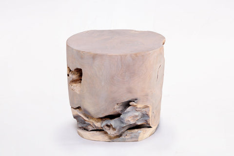Bleached White Teak Root Accent or Side Table or Stool 37 - Dyag East