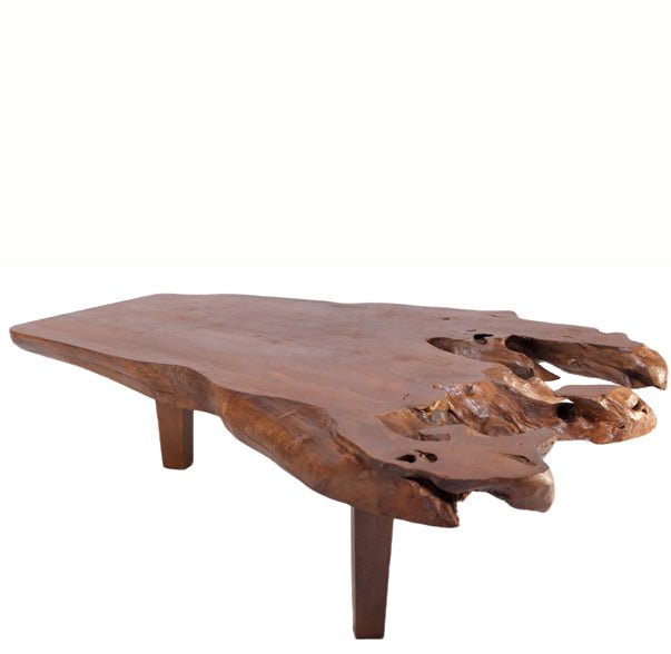 Brown Teak Living Edge Coffee Table 44 - Dyag East