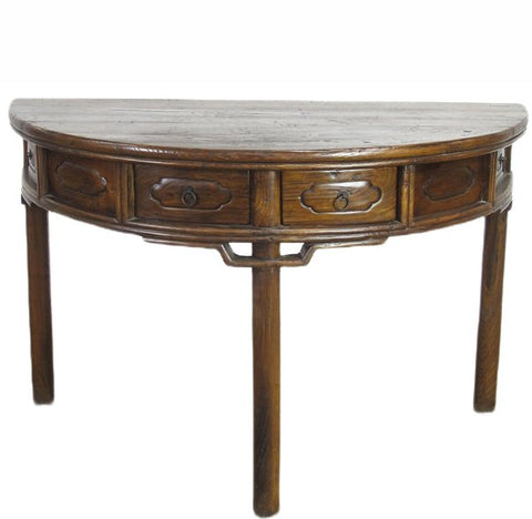 Half Moon Antique Chinese Hallway Console Table - Dyag East