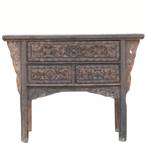 Hand Carved Antique Shanxi Console Table - Dyag East