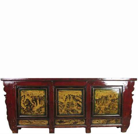 Hand Painted Antique Mongolia Sideboard - Dyag East