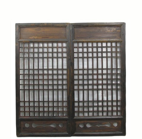 Pair of Vintage Chinese Latticed Screen Panel 1 - Dyag East