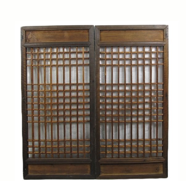 Pair of Vintage Chinese Latticed Screen Panel 6 - Dyag East