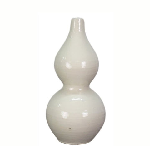 White Bottle Gourd Shape Vase - Dyag East