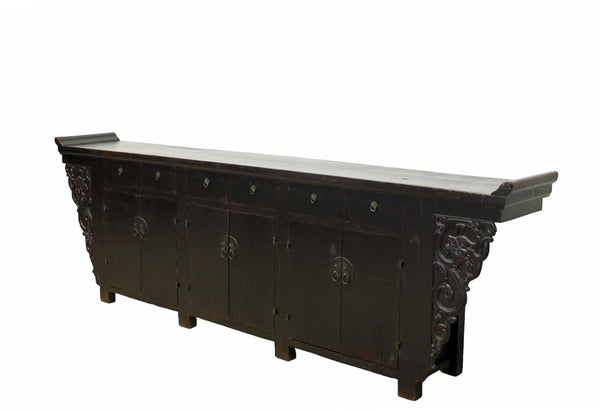 117" Inch Long Antique Chinese Dragon Sideboard - Dyag East