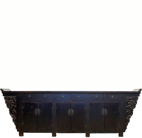 117" Inch Long Antique Chinese Dragon Sideboard - Dyag East