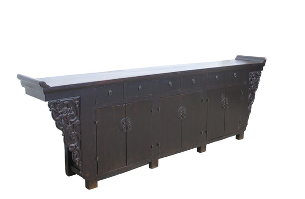 117" Inch Long Antique Chinese Dragon Sideboard - Dyag East