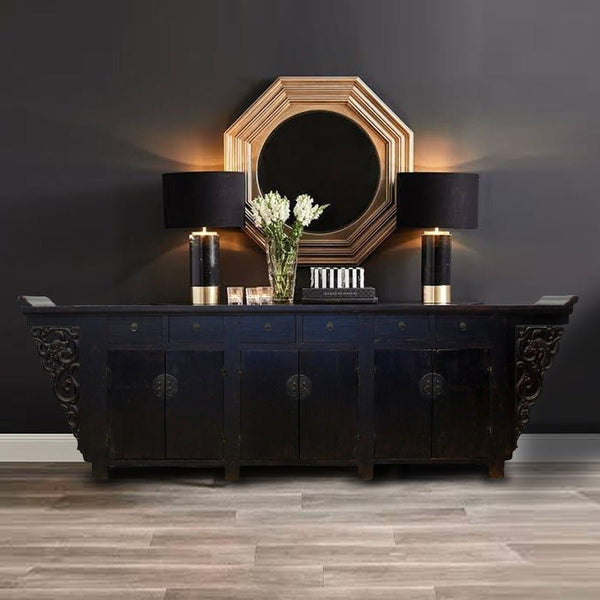 117" Inch Long Antique Chinese Dragon Sideboard - Dyag East