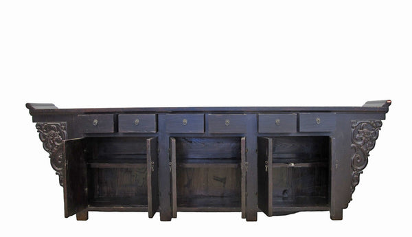 117" Inch Long Antique Chinese Dragon Sideboard - Dyag East