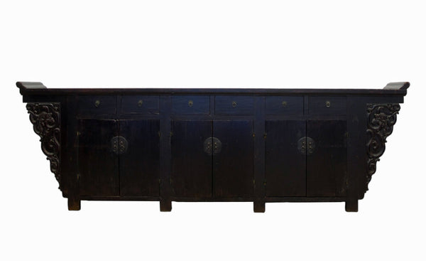 117" Inch Long Antique Chinese Dragon Sideboard - Dyag East