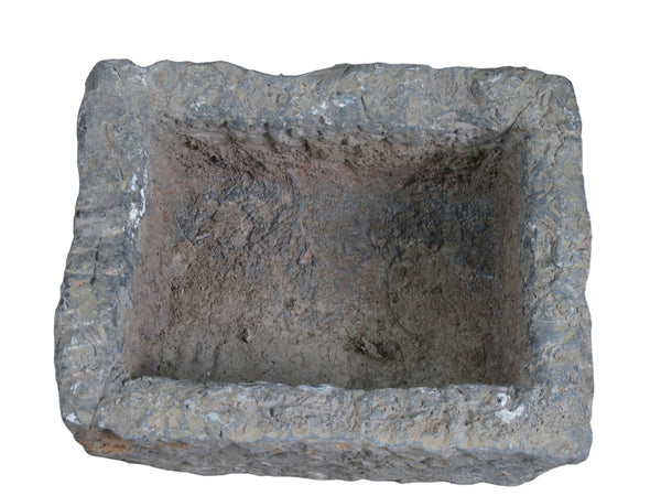 16" Inch Long Hand Chiseled Stone Trough 24 - 1 - Dyag East