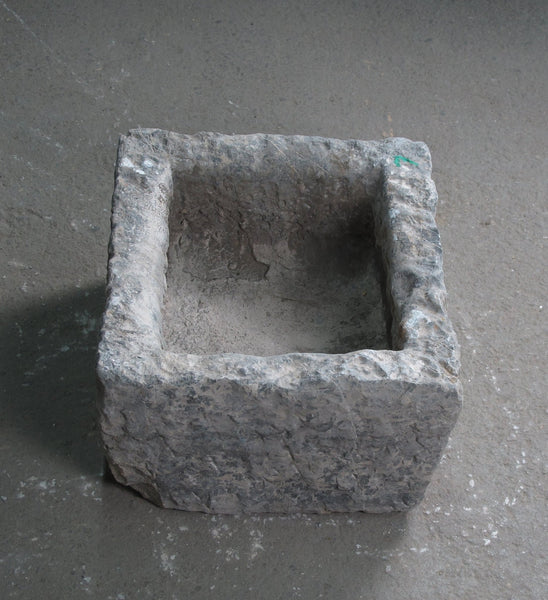 16" Inch Long Hand Chiseled Stone Trough 24 - 7 - Dyag East