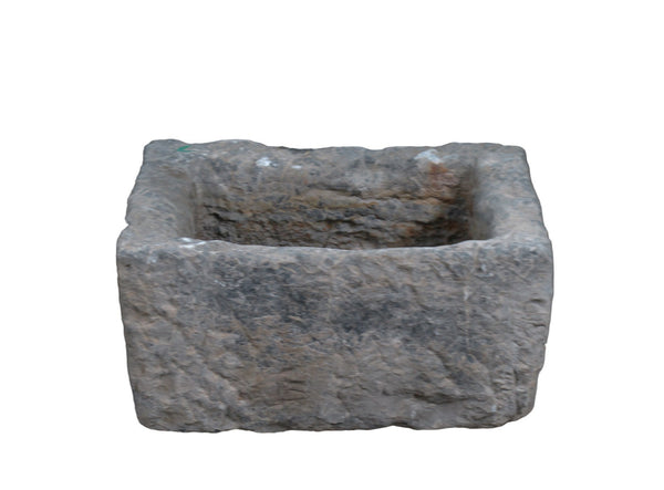 16" Inch Long Hand Chiseled Stone Trough 24 - 7 - Dyag East