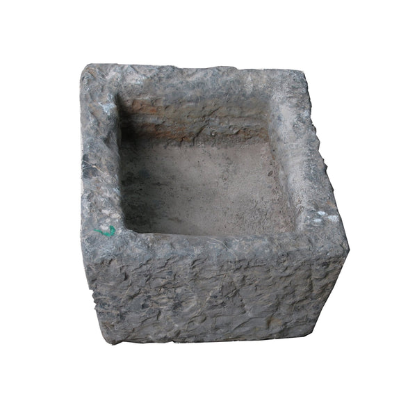 16" Inch Long Hand Chiseled Stone Trough 24 - 7 - Dyag East