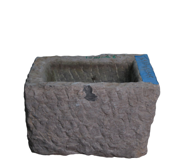 17" Inch Long Hand Chiseled Stone Trough 10 - 1 - Dyag East