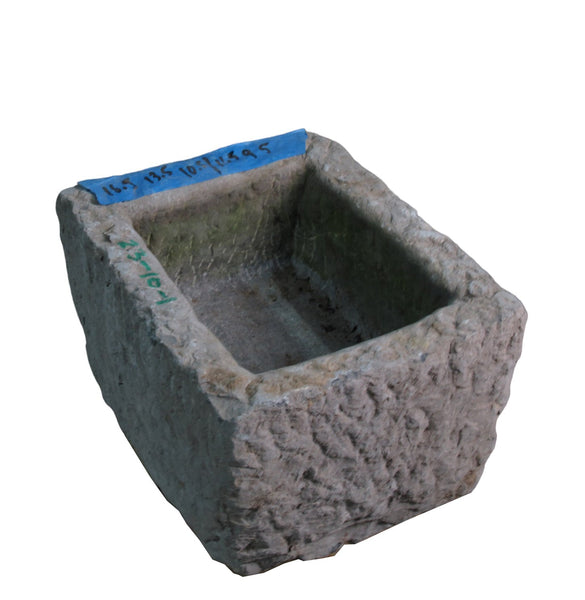 17" Inch Long Hand Chiseled Stone Trough 10 - 1 - Dyag East