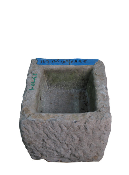 17" Inch Long Hand Chiseled Stone Trough 10 - 1 - Dyag East