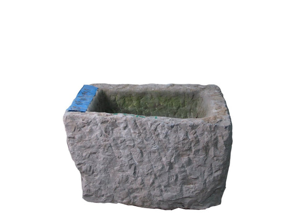 17" Inch Long Hand Chiseled Stone Trough 10 - 1 - Dyag East