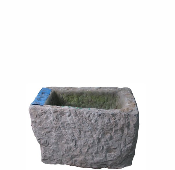 17" Inch Long Hand Chiseled Stone Trough 10 - 1 - Dyag East
