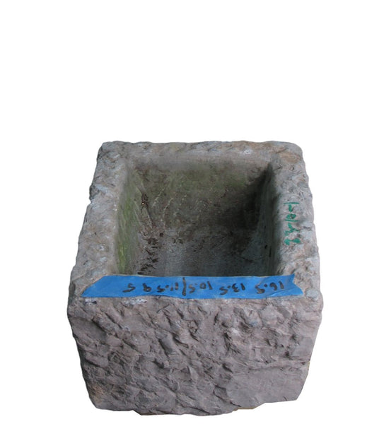 17" Inch Long Hand Chiseled Stone Trough 10 - 1 - Dyag East