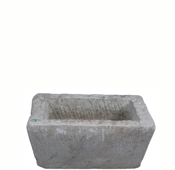 18" Inch Long Hand Chiseled Stone Trough 24 - 4 - Dyag East