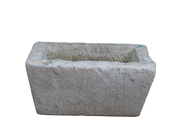 18" Inch Long Hand Chiseled Stone Trough 24 - 4 - Dyag East