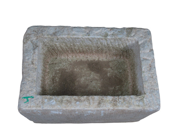 18" Inch Long Hand Chiseled Stone Trough 24 - 4 - Dyag East