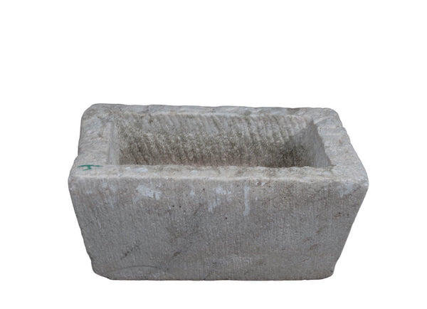 18" Inch Long Hand Chiseled Stone Trough 24 - 4 - Dyag East