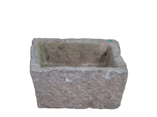 18" Inch Long Hand Chiseled Stone Trough 24 - 5 - Dyag East