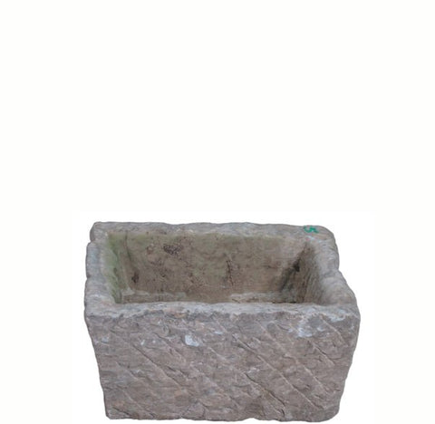 18" Inch Long Hand Chiseled Stone Trough 24 - 5 - Dyag East